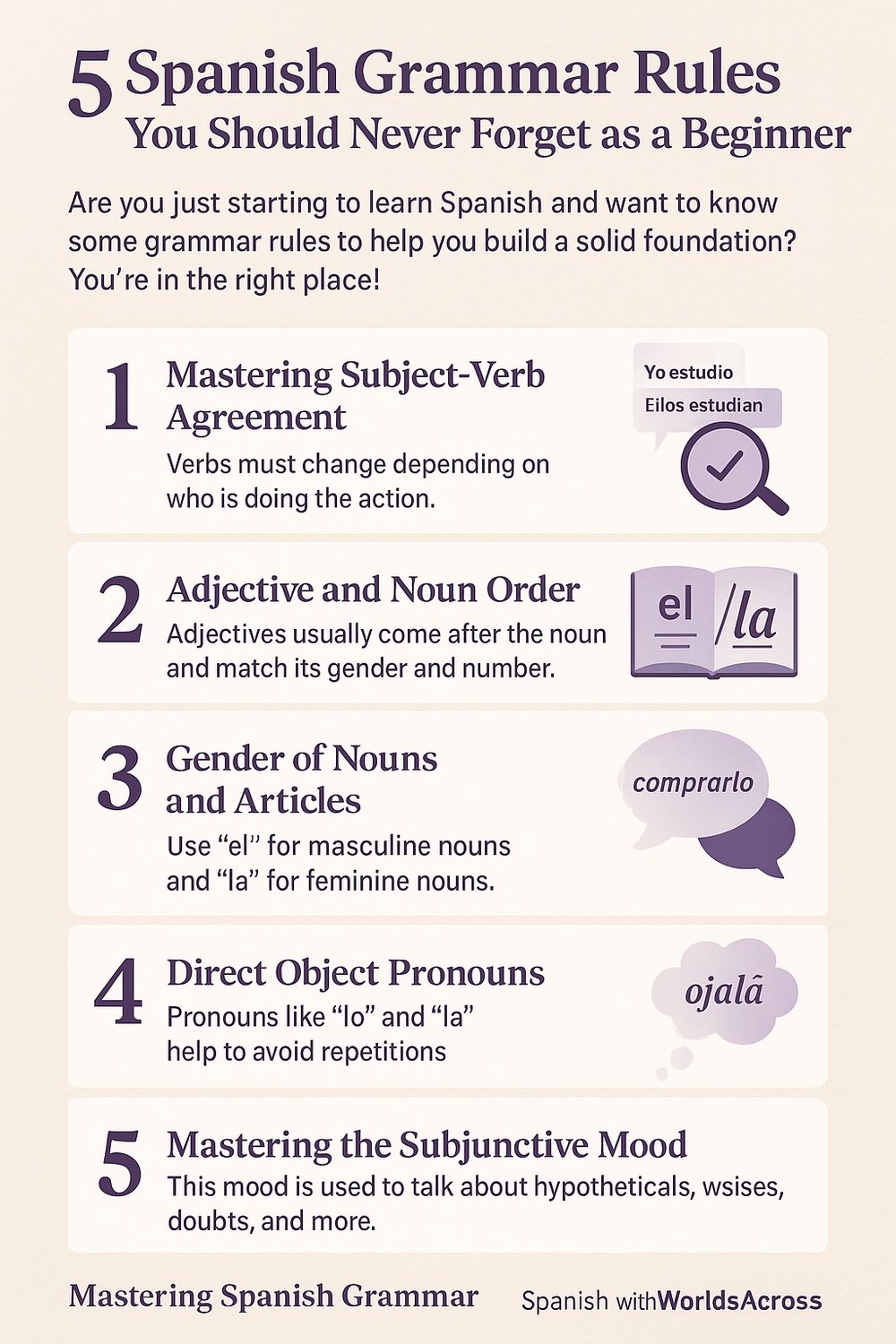 5 Spanish Grammar Rules That You Can Never Forget as a Beginner